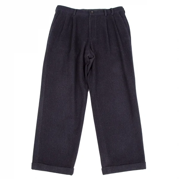 パパスPapas ウールカシミヤツータックパンツ 紺52LL K-109820_001