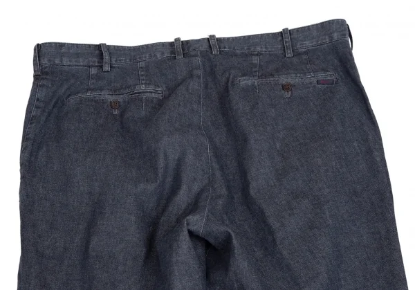 パパスPapas コットンリネンストレッチパンツ インディゴ54XL (K-109822)
