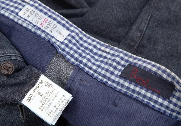 その他 papas パパスPapas コットンリネンストレッチパンツ インディゴ54XL (K-109822)