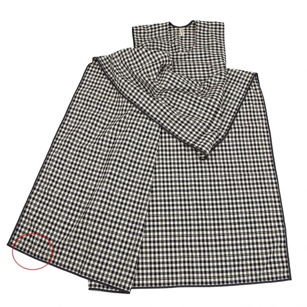 コムデギャルソンCOMME des GARCONSブロックチェックラップデザイントップス アイボリー黒M K-109829_011