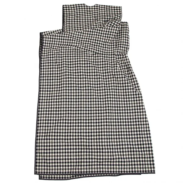 コムデギャルソンCOMME des GARCONSブロックチェックラップデザイントップス アイボリー黒M K-109829_013