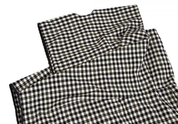コムデギャルソンCOMME des GARCONSブロックチェックラップデザイントップス アイボリー黒M K-109829_014