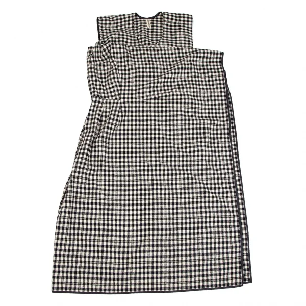 コムデギャルソンCOMME des GARCONSブロックチェックラップデザイントップス アイボリー黒M K-109829_008