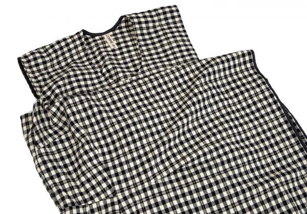 コムデギャルソンCOMME des GARCONSブロックチェックラップデザイントップス アイボリー黒M K-109829_009
