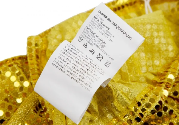 コムデギャルソンCOMME des GARCONS スパンコール裾切替チューブトップチュニック ゴールドS K-109830_011