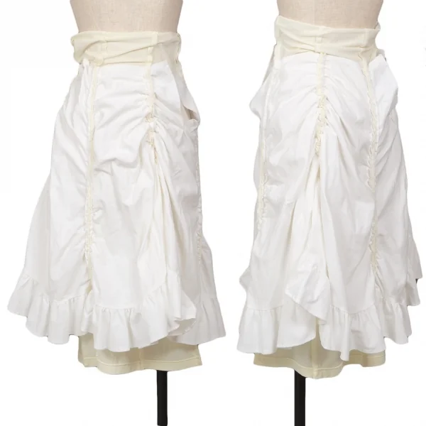 コムデギャルソンCOMME des GARCONS ギャザーフリル切替ストレッチスカート オフS K-109834_001