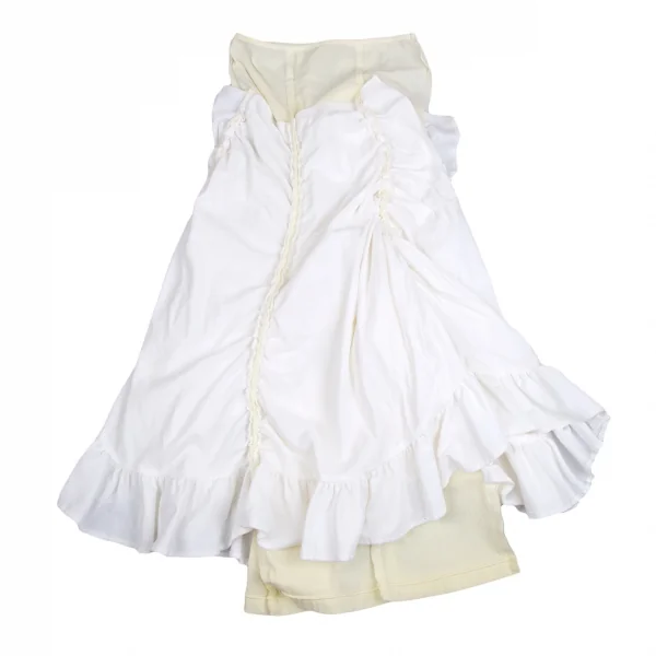 コムデギャルソンCOMME des GARCONS ギャザーフリル切替ストレッチスカート オフS K-109834_002