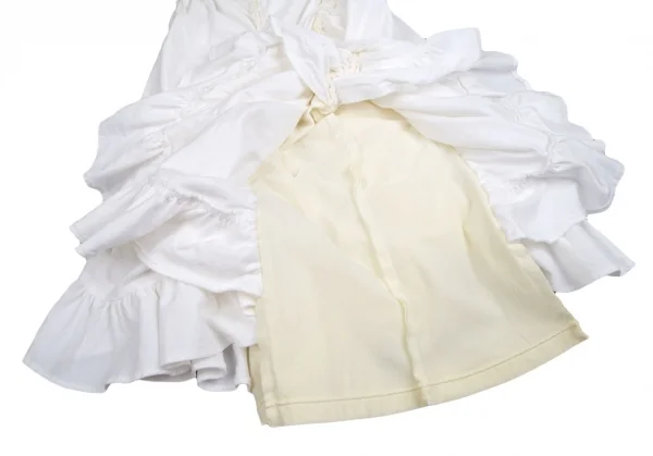 コムデギャルソンCOMME des GARCONS ギャザーフリル切替ストレッチスカート オフS K-109834_009