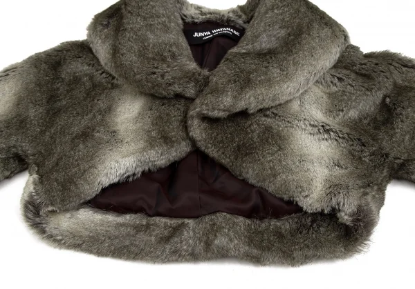 ジュンヤワタナベ コムデギャルソンJUNYA WATANABE COMME des GARCONS フェイクファーボレロジャケット グレーS位 K-109837_007