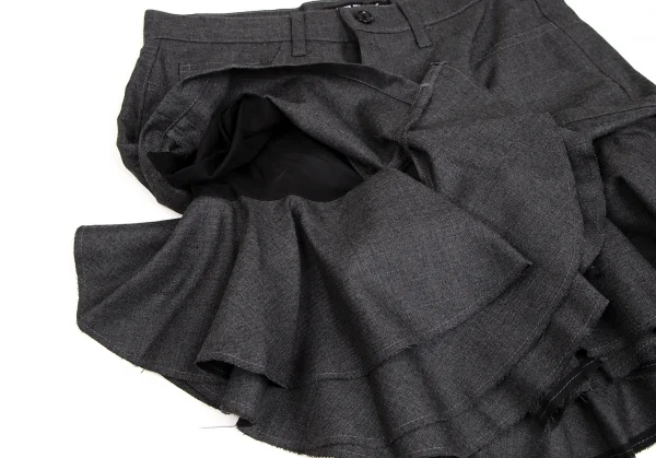 ジュンヤワタナベ コムデギャルソンJUNYA WATANABE COMME des GARCONSウールフリル切替レイヤーショートパンツ グレーM K-109838_008