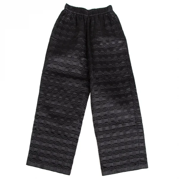 ローブドシャンブル コムデギャルソンrobe de chambre COMME des GARCONS スクエアチェックキュプラキルティングパンツ 黒M位 K-109841_001