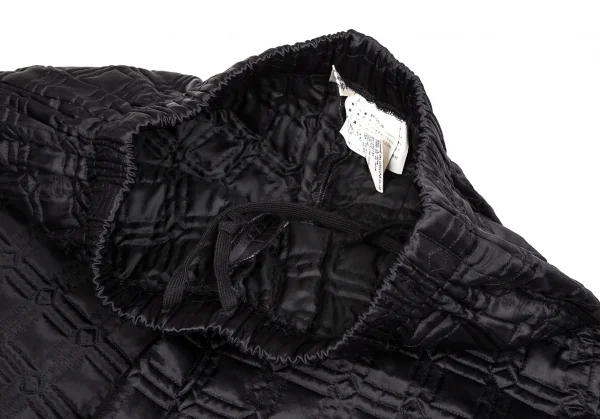 ローブドシャンブル コムデギャルソンrobe de chambre COMME des GARCONS スクエアチェックキュプラキルティングパンツ 黒M位 K-109841_003