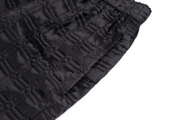 ローブドシャンブル コムデギャルソンrobe de chambre COMME des GARCONS スクエアチェックキュプラキルティングパンツ 黒M位 K-109841_004