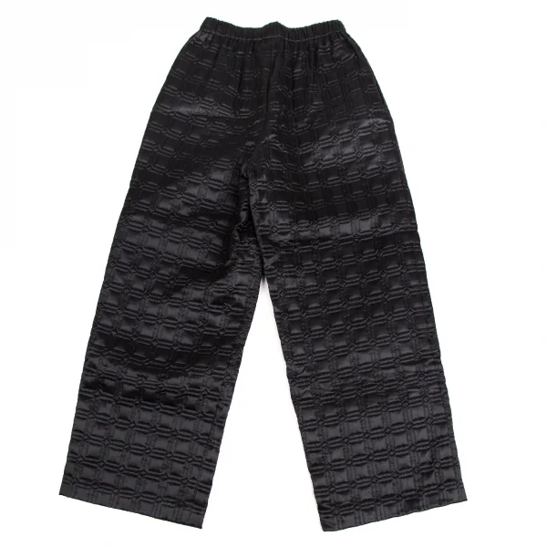 ローブドシャンブル コムデギャルソンrobe de chambre COMME des GARCONS スクエアチェックキュプラキルティングパンツ 黒M位 K-109841_007