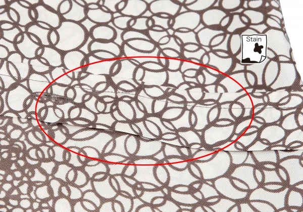 プラダPRADA サークルプリント半袖シャツ オフモカブラウン40 K-109855_012