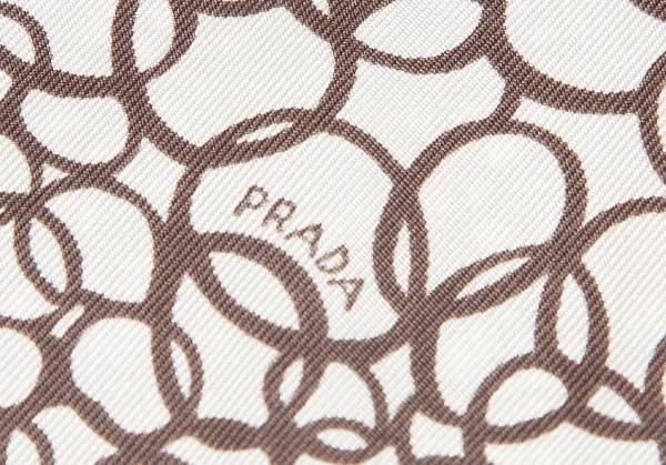 プラダPRADA サークルプリント半袖シャツ オフモカブラウン40 K-109855_014