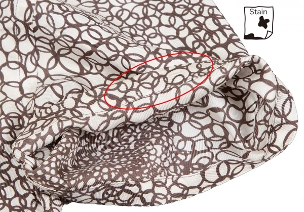 プラダPRADA サークルプリント半袖シャツ オフモカブラウン40 K-109855_007