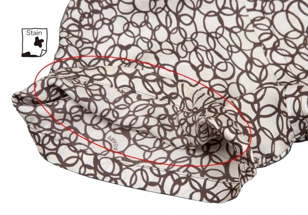 プラダPRADA サークルプリント半袖シャツ オフモカブラウン40 K-109855_008