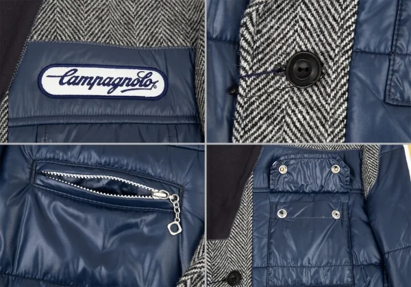 新品!ジュンヤワタナベマン コムデギャルソン×カンパニョーロ レーシングダウンドッキングヘリンボーンコート グレー紺他L K-109867_005