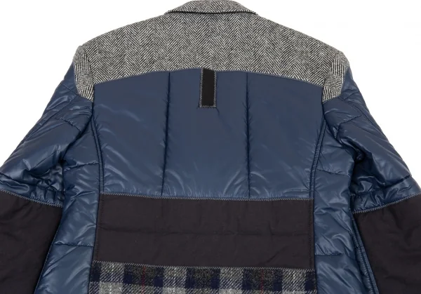 新品!ジュンヤワタナベマン コムデギャルソン×カンパニョーロ レーシングダウンドッキングヘリンボーンコート グレー紺他L K-109867_013