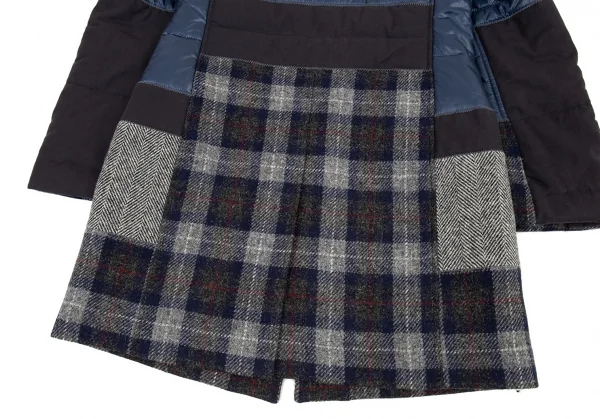 新品!ジュンヤワタナベマン コムデギャルソン×カンパニョーロ レーシングダウンドッキングヘリンボーンコート グレー紺他L K-109867_015