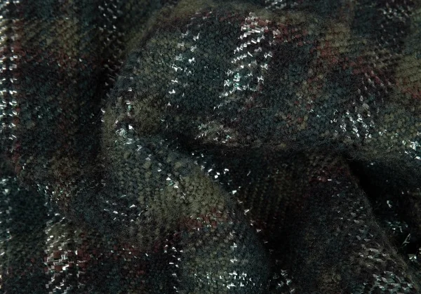 新品!コムコム コムデギャルソンCOMME des GARCONS カットオフ切替チェックツイードジャケット 緑黒S K-109871_018