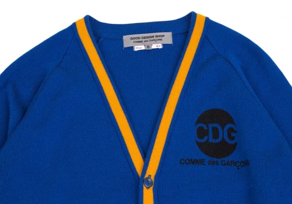 グッドデザインショップ コムデギャルソンGOOD DESIGN SHOP COMME des GARCONS アクリルゴロプリントラインニットカーディガン 青S K-109890_003