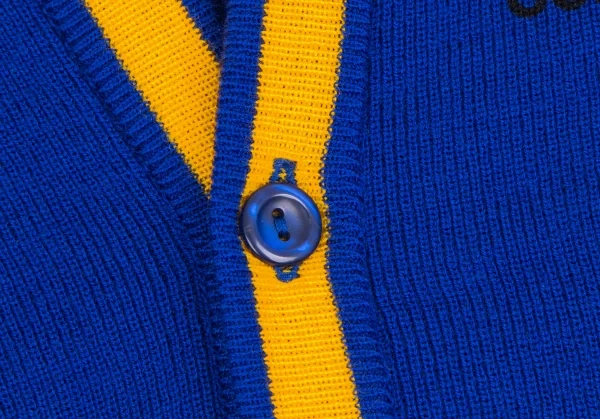 グッドデザインショップ コムデギャルソンGOOD DESIGN SHOP COMME des GARCONS アクリルゴロプリントラインニットカーディガン 青S K-109890_004