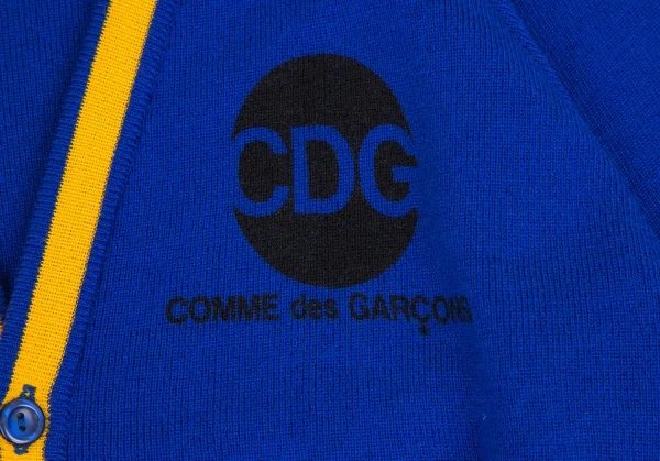 グッドデザインショップ コムデギャルソンGOOD DESIGN SHOP COMME des GARCONS アクリルゴロプリントラインニットカーディガン 青S K-109890_005