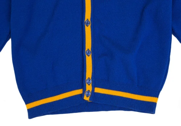 グッドデザインショップ コムデギャルソンGOOD DESIGN SHOP COMME des GARCONS アクリルゴロプリントラインニットカーディガン 青S K-109890_008