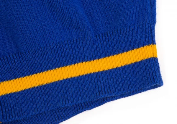 グッドデザインショップ コムデギャルソンGOOD DESIGN SHOP COMME des GARCONS アクリルゴロプリントラインニットカーディガン 青S K-109890_009