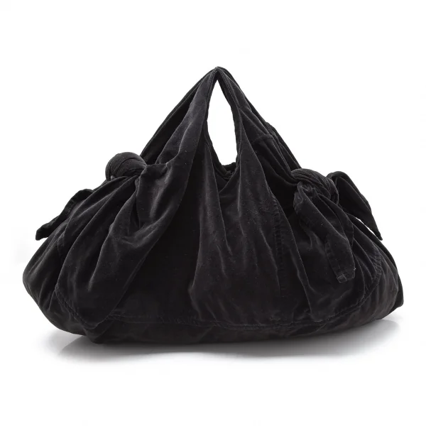 コムコム コムデギャルソンCOMME des GARCONS 結びデザインベロアハンドバッグ