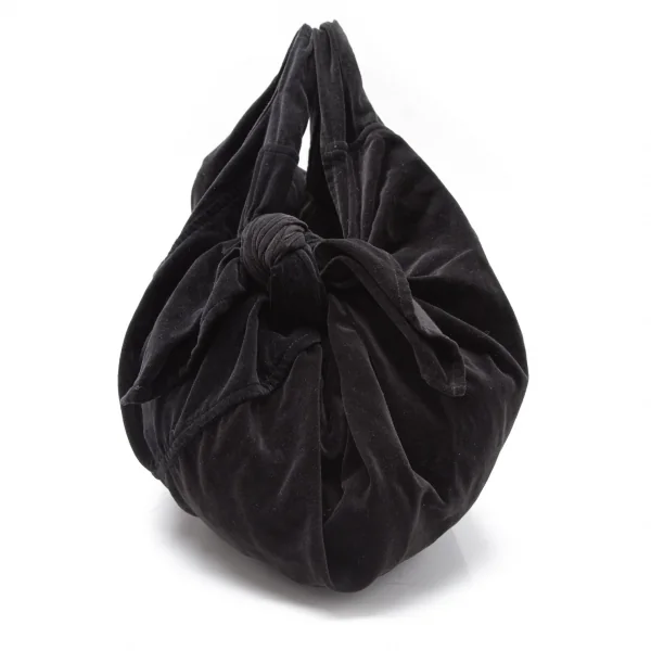 コムコム コムデギャルソンCOMME des GARCONS 結びデザインベロアハンドバッグ 黒 K-109892_002