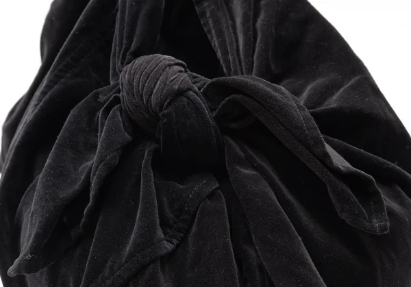 コムコム コムデギャルソンCOMME des GARCONS 結びデザインベロアハンドバッグ 黒 K-109892_003