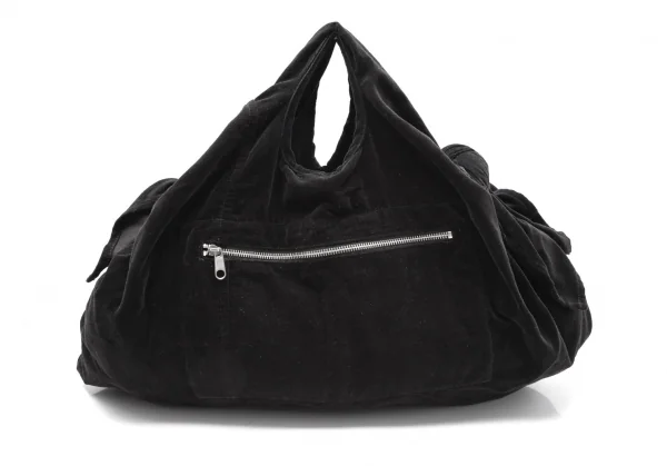 コムコム コムデギャルソンCOMME des GARCONS 結びデザインベロアハンドバッグ 黒 K-109892_004