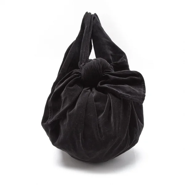 コムコム コムデギャルソンCOMME des GARCONS 結びデザインベロアハンドバッグ 黒 K-109892_006