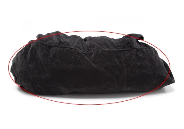 コムコム コムデギャルソンCOMME des GARCONS 結びデザインベロアハンドバッグ 黒 K-109892_009