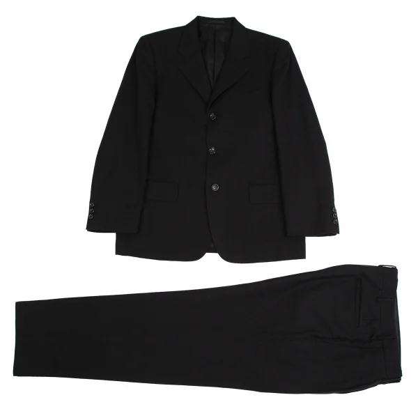 コムデギャルソン オムCOMME des GARCONS HOMME ウールサージセットアップスーツ 黒S K-109908_001