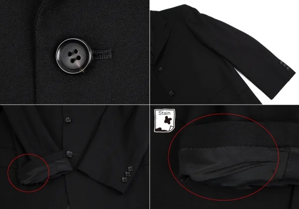 コムデギャルソン オムCOMME des GARCONS HOMME ウールサージセットアップスーツ 黒S K-109908_004