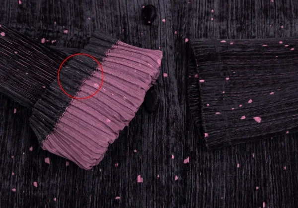 イッセイミヤケ フェットISSEY MIYAKE FETE ドットオパール加工ベロアジャケット 黒紫2 K-109929_007