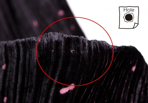 イッセイミヤケ フェットISSEY MIYAKE FETE ドットオパール加工ベロアフレアスカート 黒紫2 K-109930_006