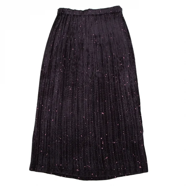 イッセイミヤケ フェットISSEY MIYAKE FETE ドットオパール加工ベロアセットアップスーツ 黒紫2 K-109931_013