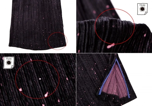 イッセイミヤケ フェットISSEY MIYAKE FETE ドットオパール加工ベロアセットアップスーツ 黒紫2 K-109931_015