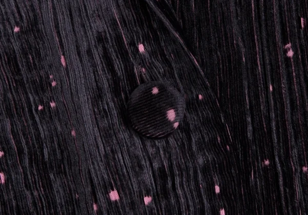 イッセイミヤケ フェットISSEY MIYAKE FETE ドットオパール加工ベロアセットアップスーツ 黒紫2 K-109931_005