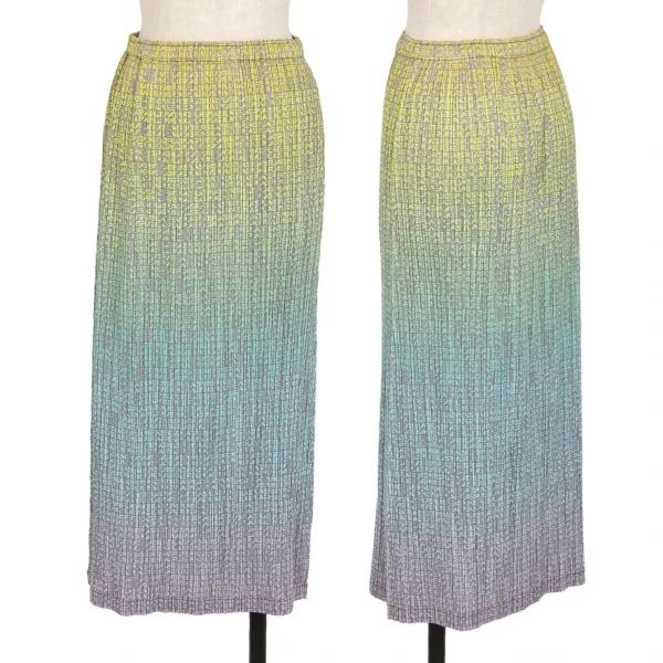 プリーツプリーズPLEATS PLEASE グラデーションロゴプリントスカート マルチ3 K-109939_001
