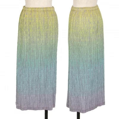 プリーツプリーズPLEATS PLEASE グラデーションロゴプリントスカート