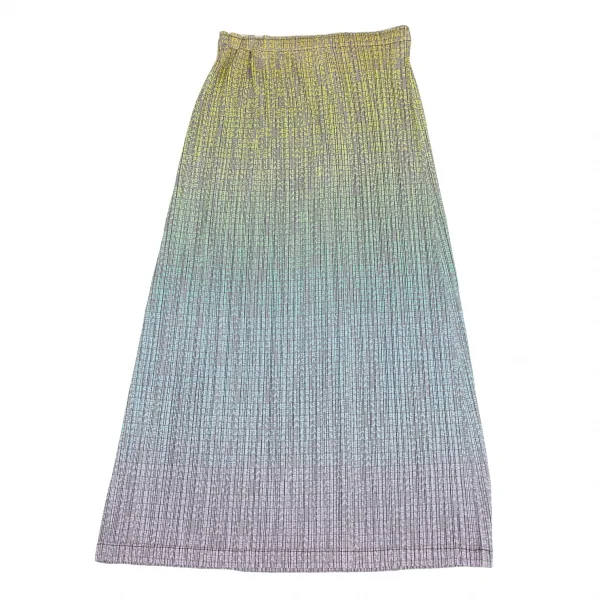 プリーツプリーズPLEATS PLEASE グラデーションロゴプリントスカート マルチ3 K-109939_002