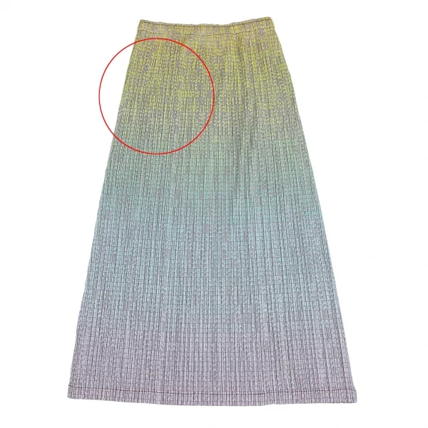 プリーツプリーズPLEATS PLEASE グラデーションロゴプリントスカート マルチ3 K-109939_009