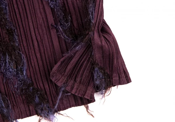 プリーツプリーズPLEATS PLEASE バイアスフリンジスキッパーカットソー 紫3 K-109941_010