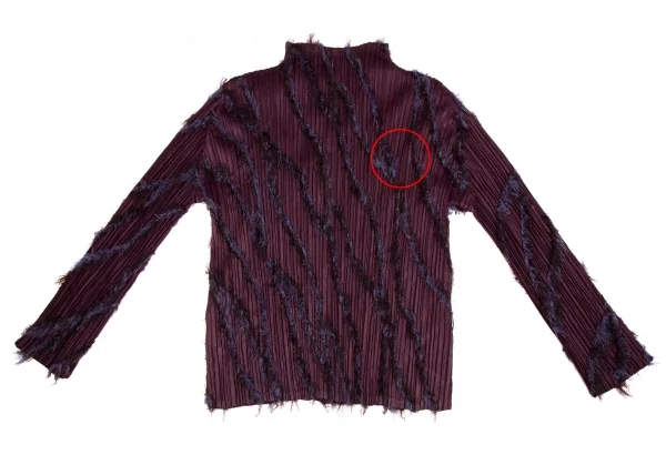 プリーツプリーズPLEATS PLEASE バイアスフリンジスキッパーカットソー 紫3 K-109941_012